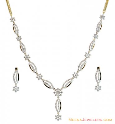 Diamond Necklace Set (18 K Gold) ( Diamond Necklace Sets )