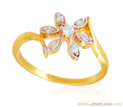 Fancy Gold Floral Ring ( Ladies Signity Rings )
