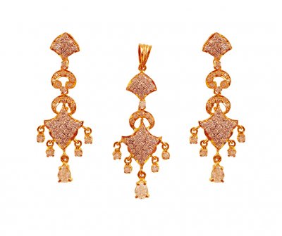 Two Tone 22K Pendant Set ( Fancy Pendant Set )