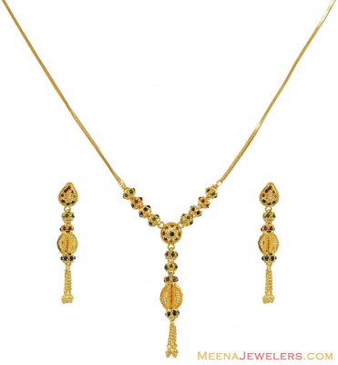 22K Meenakari Necklace Set ( Light Sets )