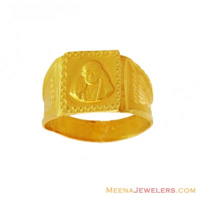 Yellow Gold 22K Mens Ring ( Religious Rings )