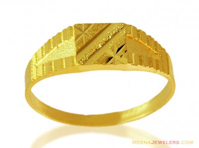 22k Gold Mens Thin Ring ( Mens Gold Ring )