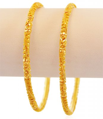 Designer Machine Filigree Bangles ( Gold Bangles )