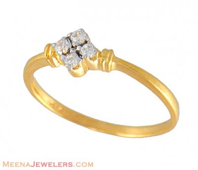 22K Gold CZ Ring ( Ladies Signity Rings )