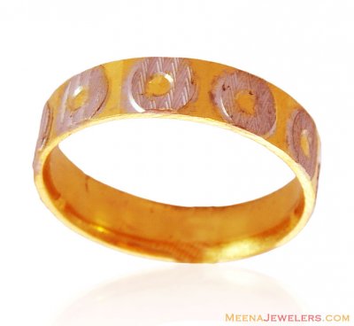 Gold Two Tone Band  ( Wedding Bands )