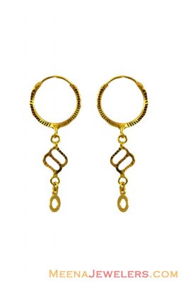 22Kt Small Fancy Hoop Earrings ( Hoop Earrings )