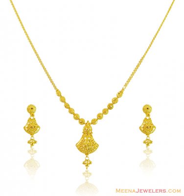 Fancy Light Weight Filigree Set 22k ( Light Sets )