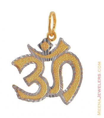 22Kt Two Tone Om Pendant ( Om Pendants )