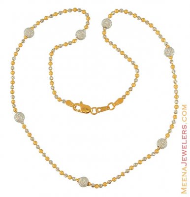 22K Two tone Ball Chain ( 22Kt Gold Fancy Chains )