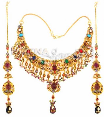 22 Kt Gold Antique Set ( Antique Necklace Sets )