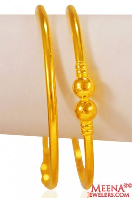 22kt Gold Yellow Kada (2PC) ( Gold Bangles )