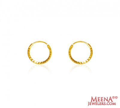 22 Kt Gold Hoop Earrings for Girls ( Hoop Earrings )