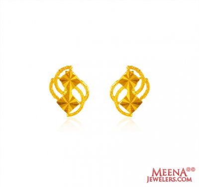 22k Gold Fancy Earrings ( 22 Kt Gold Tops )
