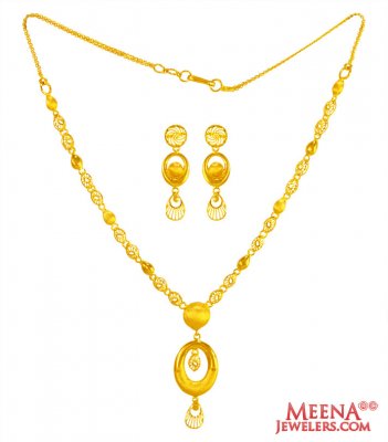 22K Yellow Gold Necklace Set ( Light Sets )