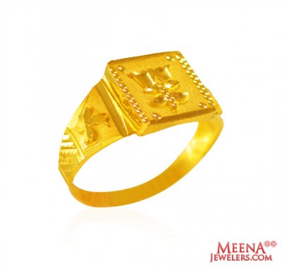 22k Gold Mens Thin Ring  ( Mens Gold Ring )