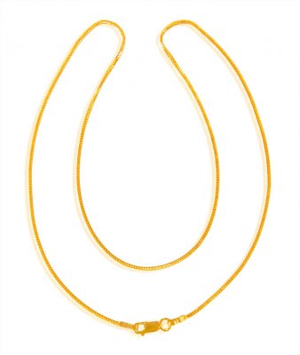 22KT Gold Chain (16 Inch) ( Plain Gold Chains )