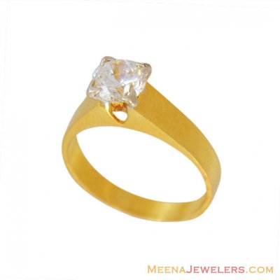 22K Fancy Solitaire Stone Ring ( Ladies Signity Rings )