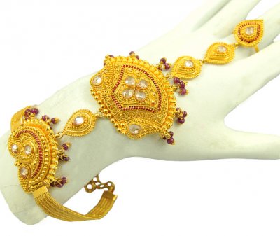 22K Gold Fancy Bracelet (Panja) ( Ladies Bracelets )