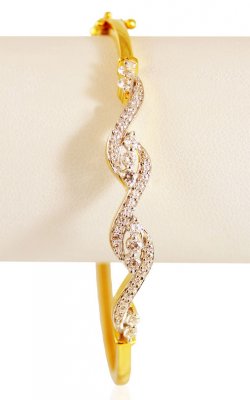 22K Gold Zircon Bangle  ( Stone Bangles )