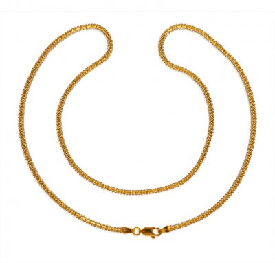 22Karat Gold Two Tone Box Chain ( 22Kt Long Chains (Ladies) )