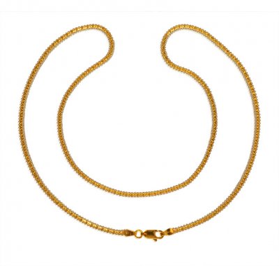 22Karat Gold Two Tone Box Chain ( 22Kt Long Chains (Ladies) )