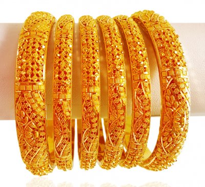 22k Gold Bangles Set(6Pcs) ( Set of Bangles )