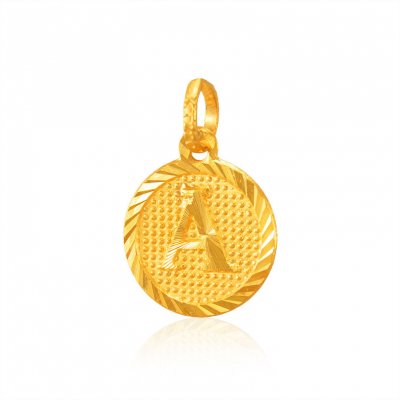 22Kt Gold Initial Pendant (A) ( Initial Pendants )