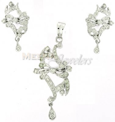 White Gold Diamond Pendant Set ( Diamond Pendant Sets )