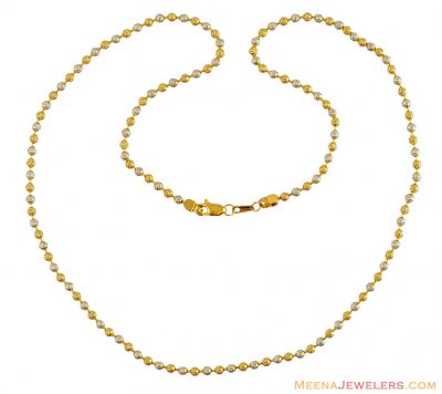 Fancy 2 Tone Gold Balls Chain 22k  ( 22Kt Gold Fancy Chains )