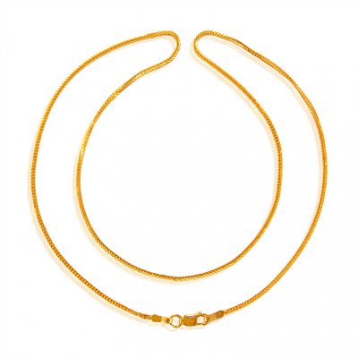 22K Gold Fox Tail Chain  ( Plain Gold Chains )
