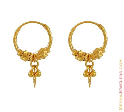 Gold Hoops with dangling ( Hoop Earrings )