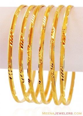 Gold Bangles Set (Set of 2) ( Set of Bangles )