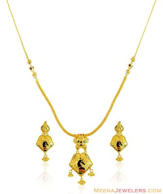 22k Peacock Necklace Set ( Light Sets )