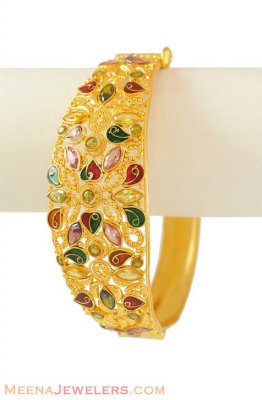 22K Gold Colorful Bangle ( Kadas )