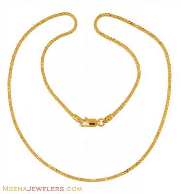 Gold Box Chain (16 Inch) ( Plain Gold Chains )