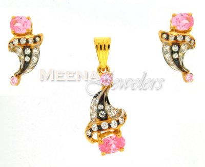 22K Gold Fancy Pendant Set ( Fancy Pendant Set )