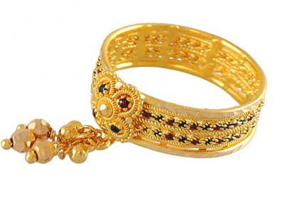 22Kt Gold band with Dangling ( Ladies Gold Ring )