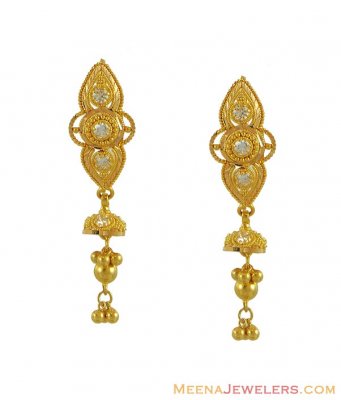 Gold Designer Hanging Earrings ( 22Kt Gold Fancy Earrings )