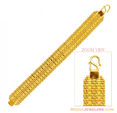 22K Yellow Gold Wide Bracelet ( Men`s Bracelets )