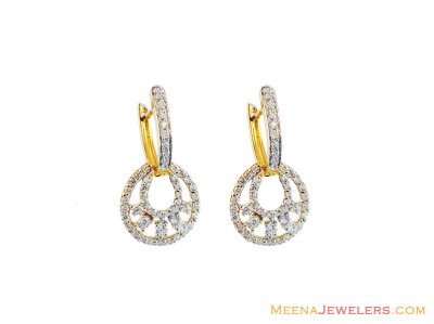 Designer Gold Studded Earrings 22k  ( Hoop Earrings )