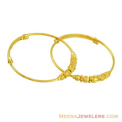 22K Baby Kada (2 Pcs) ( Baby Bangles )