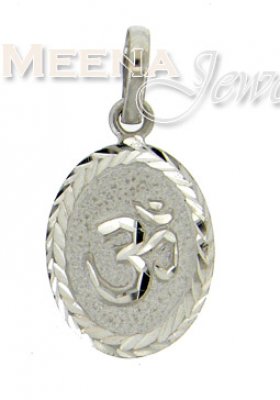 22 Kt White Gold Pendant ( Om Pendants )