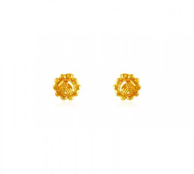 Gold Flower Baby/Kids Earrings - Screwback - BeadifulBABY