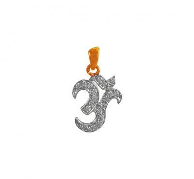 22k Gold Pendant With CZ ( Om Pendants )