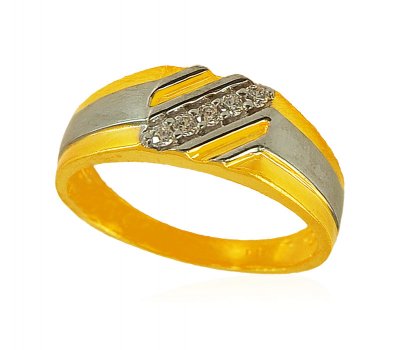 22K Mens CZ Stones Ring ( Mens Signity Rings )