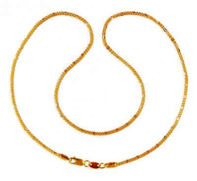 22Kt Gold Box Chain (16 In) ( Plain Gold Chains )