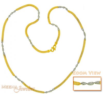 22Kt Gold Fancy (2 Tone) Chain ( 22Kt Gold Fancy Chains )