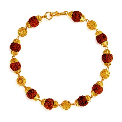 22K Gold Rudraksh Bracelet ( Men`s Bracelets )