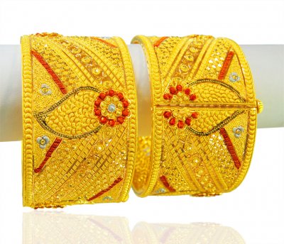 22Kt Gold Wide Kada (2pcs) ( Kadas )