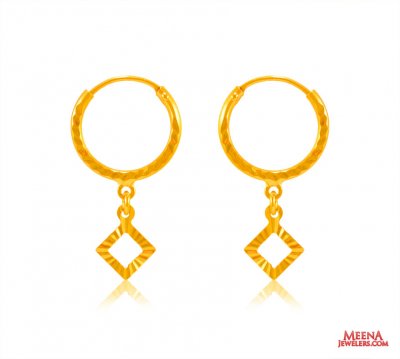 Hoop Earrings 22 Kt Gold ( Hoop Earrings )